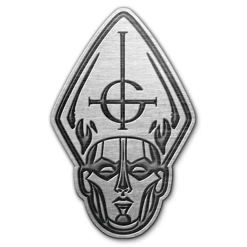 Ghost - Papa Head Button pin - Silberfarben